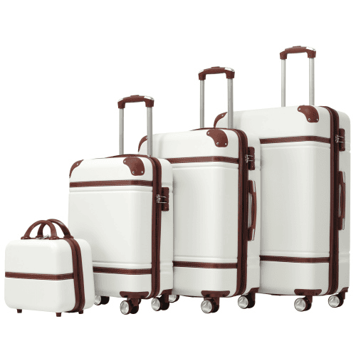 Hardshell Luggage Sets 4 Pieces 20x24x28 Luggages And Cosmetic Case Spinner Suitcase With TSA Lock Lightweight
