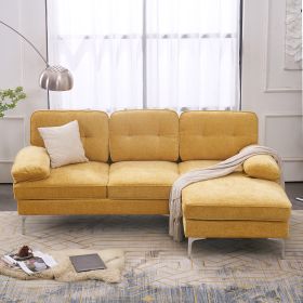 Three People With Noble Consort Yellow Indoor Combination Sofa (Color: Yellow)