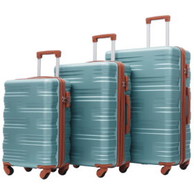 Hardshell Luggage Sets 3 Pcs Spinner Suitcase With TSA Lock Lightweight 20x24x28 (Color: Green)