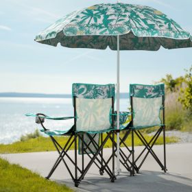 Pineapple Pattern Fishing Chair Iron Bracket Oxford Cloth 85kg With Sun Umbrella (Option: Pineapple)