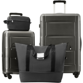 2 Piece Luggage Set With Bags Expanable Spinner Wheels ABS Lightweight Suitcase With TSA Lock 20inch And 28inch (Option: Dark Gray)