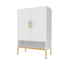 2-Door Shoes Cabinet (Color: White)