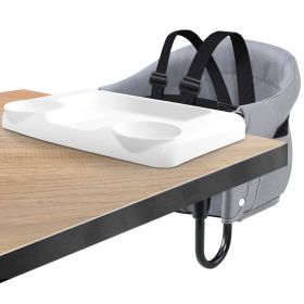 Hook On Chair Portable Baby Feeding Seat Attached To Table Clip On High With Bag (Color: Grey)
