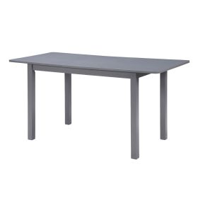 59'' Extendable Dining Table, Modern House Dining Room Table for 4-8, Wooden Kitchen Table , Dining Room, Working Office (Main Material: Wood+Bone, Main Color: Dark Gray)