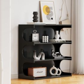 Multifunctional 4-Tier Black Book Shelf & Coffee Table for Living Room Bedroom Dining Room Study Entryway, Creative Furniture Floor Bookshelf (Color: as picture)