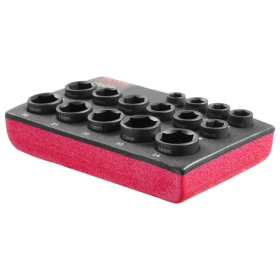 VEVOR Impact Sockets Set 15pcs 6-Point 3 8 Drive Bit Ratchet Tool Kit Case (Option: Default)