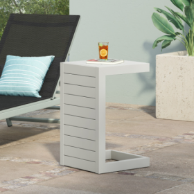 CAPE CORAL ALU C-SHAPED TABLE GREY (Color: White)