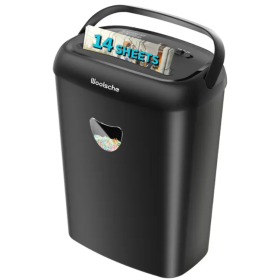 Cross Cut Paper Shredder,High-Performance,14-Sheet Capacity,6.6 Gallon Basket,P-4 Security-Jam Proof Heavy Duty Shredder For Home And Office (Color: Black)